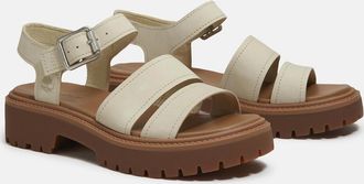 Timberland Womens Timberland Stone Street Backstrap Nubuck Womens Sandals - Light Beige - Cream - Size: E/7