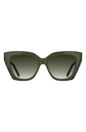 Kendra Scott Katherine 56mm Gradient Cat Eye Sunglasses in Olive Green/Marble Green at Nordstrom