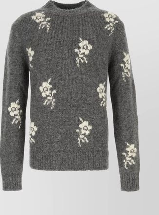 Jil Sander embroidered alpaca-blend crew-neck jumper