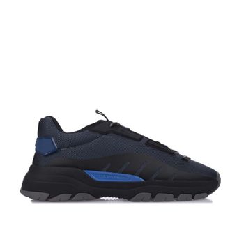 Lavair Mens Exo Trainers in black blue Nylon - Size UK 12