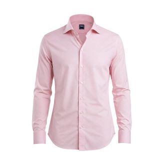 Fedeli Casual Shirts, male, Pink, Size: 3XL Lightweight Printed Shirt