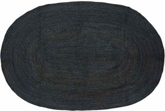 vidaXL Alfombras De &Aacute;rea Ovalado Negro 205 X 305 Cm Yute Vidaxl