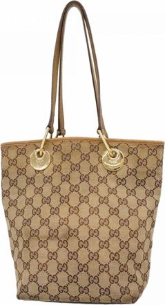 Gucci Beige Canvas Tote Bag (Pre-Owned)
