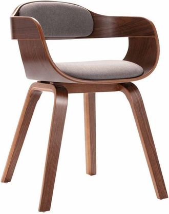 vidaXL vidaXL Sedia da Pranzo Grigio Talpa in Legno Piegato e Tessuto