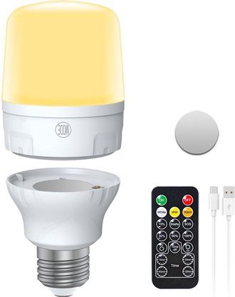 OEM Modelo C60b, Ac, 1 Unidad, L&aacute;mpara Magn&eacute;tica, Bombilla Led Regulable Y Desmontable Con Mando A Distancia Y 3 Colores