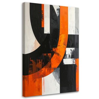 Feeby Impresi&oacute;n De Imagen, Abstracci&oacute;n Formas Negro Naranja, 80x120