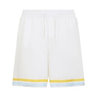 Casablanca Tennis Landscape Silk Shorts - male - Casablanca - Casual Shorts - White - XL - Shorts
