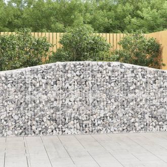 Berkfield Home Arched Gabion Baskets 6 pcs 400x50x100/120 cm Galvanised Iron in Silver