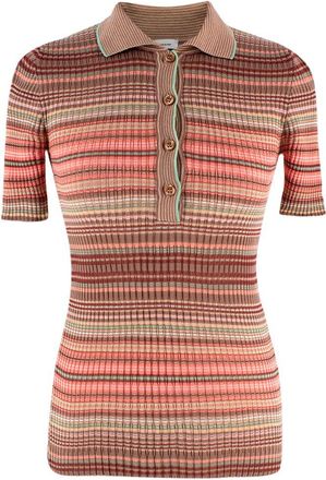 Missoni M Missoni Multi Coloured Striped Polo Shirt Size XXS