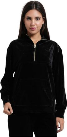 A|X Armani Exchange Sweatshirt van Stretchfluweel - Dames - Sweatshirts - Zwart - S - Polyester - Hoodies & sweatvesten