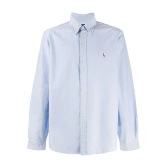 Polo Ralph Lauren Heldere Blauwe Button-Down Shirt - Heren - Casual Overhemden - Blauw - L - Katoen - Overhemden
