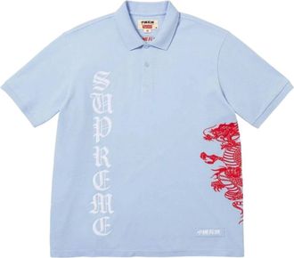 SUPREME x The Great China SS26 Wall Dragon Polo Light Blue SUP-SS26-120-BLU