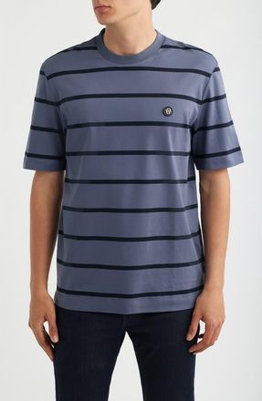 BOSS C-Taut Stripe T-Shirt in Open Blue at Nordstrom, Size Xx-Large