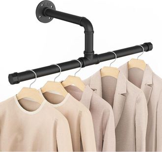 OEM Perchero Industrial, Paquete De 1, Perchero De Pared, Barra Para Ropa Extra&iacute;ble Y Multifuncional De 51 Cm, Para Colgar Ropa Y Toallas, Para Sala De Es