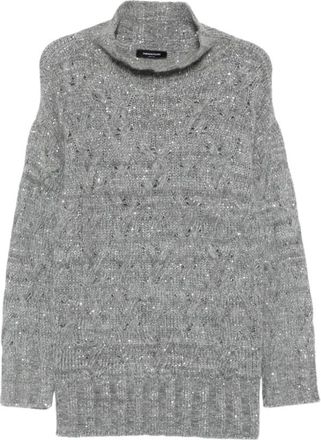 Fabiana Filippi Wolmix coltrui trui - Dames - Truien - Grijs - Maat: M Wol