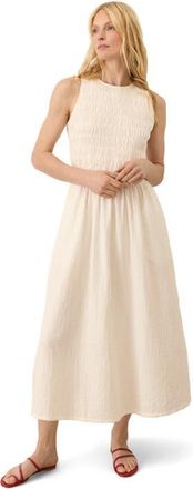 Pact Organic Cotton Coastal Double Gauze Smocked Dress in Cream at Nordstrom, Size Xx-Large