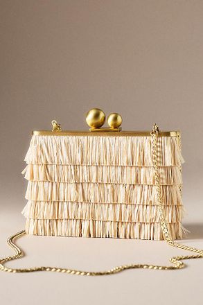 Olga Berg Carlita Fringe Clutch Bag
