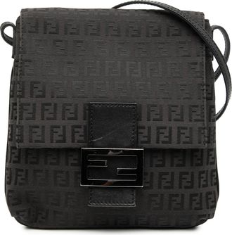 Fendi Pre-owned Womens Zucchino Canvas Crossbody - Black Textile - One Size