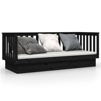 Berkfield Home Day Bed Black 90x190 cm Solid Wood Pine