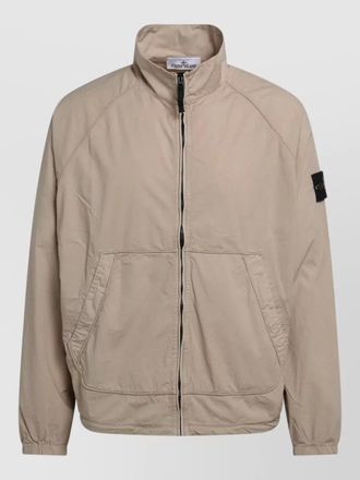 Stone Island high collar jacket elasticated cuffs hem pockets