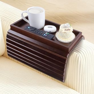 OEM Reposabrazos De Bamb&uacute; Natural, Mesa Plegable Para Sof&aacute;, Reposabrazos Antideslizante, Estante Para Sof&aacute;, Almacenamiento, Soporte Para Control Remoto, B