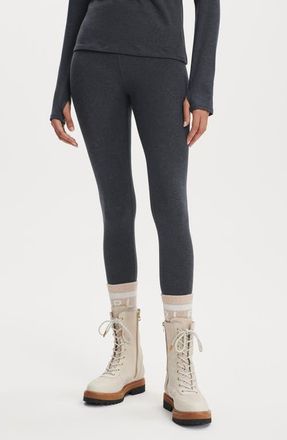 Varley Always Warm Super High Waist Base Layer Stirrup Leggings in Black Marl at Nordstrom, Size X-Large