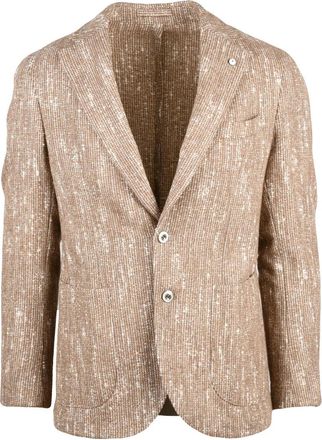 L.B.M. 1911 Textured Boucl&eacute; Jacket In Neutral Hues