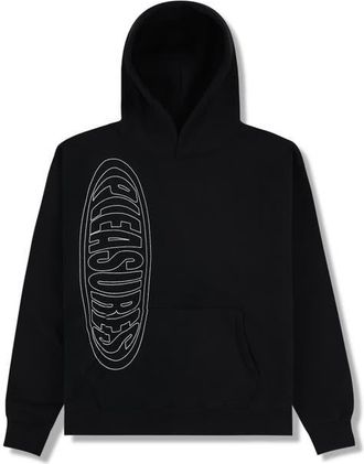 Pleasures Ellipse Embroidered Hoodie in Black at Nordstrom, Size Xx-Large