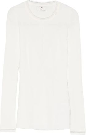 Elisabetta Franchi ribbed top - Neutrals