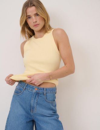 Nobody's Child Butter Yellow Racer Vest