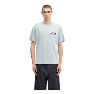 Filling Pieces Tops, Heren, Blauw, L, Katoen, Hondenuitlater T-shirt