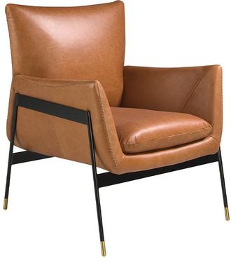 Angel Cerdá Echtleder Design Sessel Sillos, Cognac