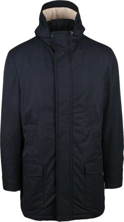 LUIGI BORRELLI NAPOLI Blue Quilted Polyester-Blend Parka
