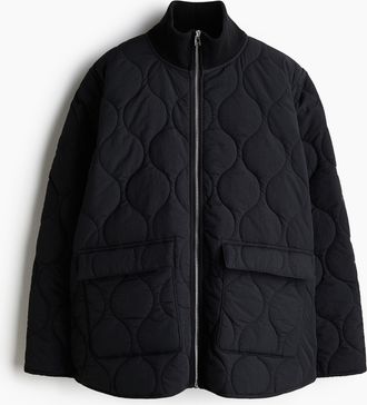 H&M Oversized Steppjacke - Schwarz