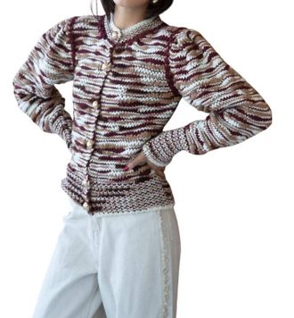 Carolina K Yasmine Cardigan In Brown Multi