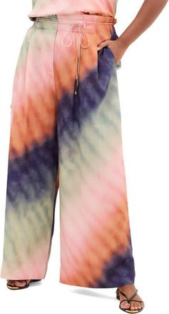 City Chic Sunset Ombr&eacute; Wide Leg Pants in Sunset Ombre at Nordstrom, Size Xxxs