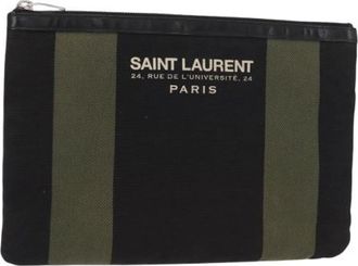 Saint Laurent Pre-owned Clutches, female, Black, Size: ONE SIZE Pre-owned Leather Clutch
