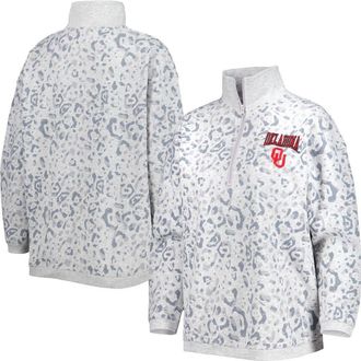 Gameday Couture Womens Gameday Couture Heather Gray Oklahoma Sooners Leopard Quarter-Zip Sweatshirt at Nordstrom, Size Small