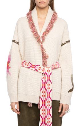 Zadig&Voltaire Alpa Wool Blend Sunset Cardigan in Cream at Nordstrom, Size X-Small