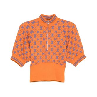 Dries Van Noten Zip-throughs, female, Orange, Size: XS Hessium Sweater
