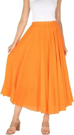 M Made in Italy Woven Skirt In Tangerine