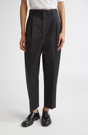 Nellie Partow Rosen Pleated Cotton Stretch Twill Pants in Black at Nordstrom Rack, Size 12