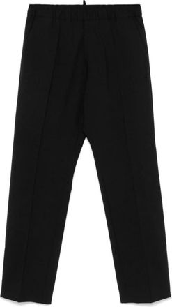 Dsquared2 Wollen Joggingbroek - Heren - Straight fit broeken - Zwart - XL - Wol - Broeken