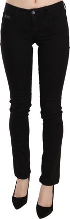 Costume National Sequined Mid Waist Slim Fit blue Womens Jeans