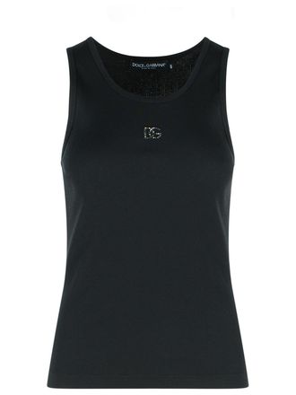Dolce & Gabbana Tanktop aus Textilglas und schwarzem Polyester