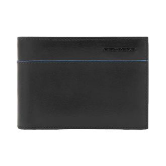 Piquadro Black Leather Wallet Horizontal Cut