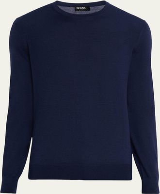Ermenegildo Zegna Mens Cashseta Cashmere and Silk Crewneck Sweater