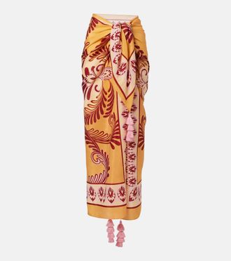 Farm Rio Printed cotton-blend beach cover-up