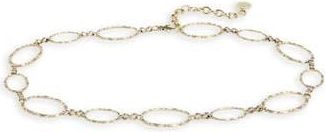 Vince Camuto Scalloped Edge Oval Link Metal Belt in Light Gold at Nordstrom Rack, Size Large/x-Large
