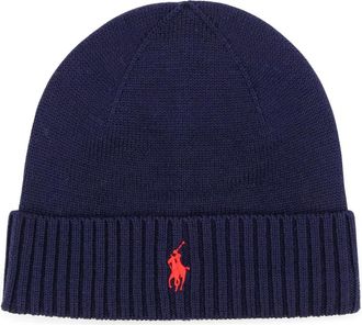 Polo Ralph Lauren Embroidered Logo Beanie - Heren - Hoeden - Blauw - ONE Size - Wol - Accessoires